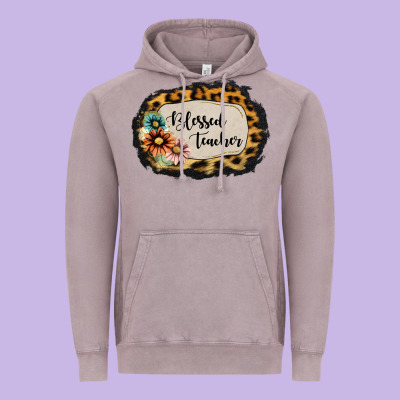 Blessed Teacher Vintage Hoodie Designed By Jasminsmagicworld