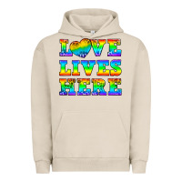 Pigment French Oak Western Love Lives Here Urban Hoodie - BundleAndBundleShop