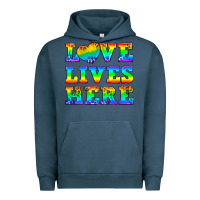Pigment Midnight Navy Western Love Lives Here Urban Hoodie - BundleAndBundleShop
