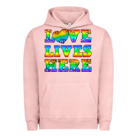Pigment Salmon Western Love Lives Here Urban Hoodie - BundleAndBundleShop