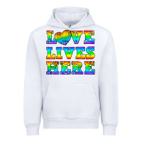 White Western Love Lives Here Urban Hoodie - BundleAndBundleShop