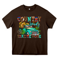 Chocolate Brown country roads take me home Heavy Core Tee - AdoDesignShop