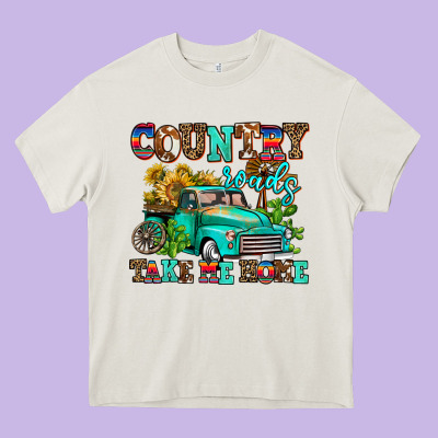 Country Roads Take Me Home Heavy Core Tee Designed By Adodesignshop
