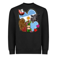Black Argentina hearts Heavyweight Sweatshirt - NancyCooperArtShop