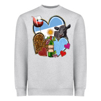 Heather Grey Argentina hearts Heavyweight Sweatshirt - NancyCooperArtShop