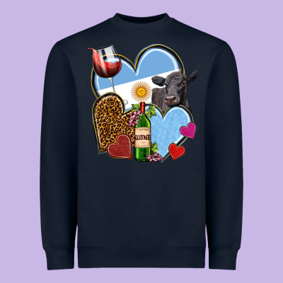 Argentina Hearts Heavyweight Sweatshirt Designed By Nancycooperartshop