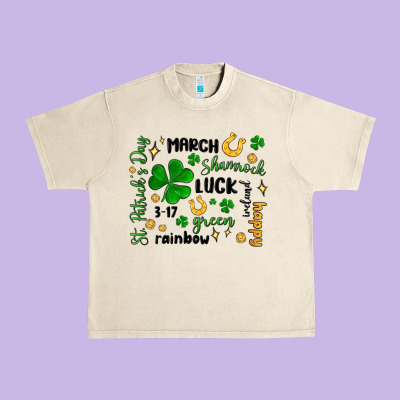 St. Patricks Day Doodle Urban Heavy Tee Designed By Maliassmallbusiness