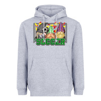 Heather Grey soccer gnomies Heavyweight Hoodie - HowdyJamesFarm