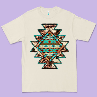 Cowhide Leopard Gemstone Aztec Premium Tee Designed By Jahusdesignshop