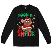 Black lookin' like a snack christmas character Long Sleeve Tee - MaliasSmallBusiness