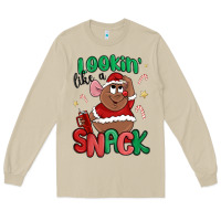 Mushroom lookin' like a snack christmas character Long Sleeve Tee - MaliasSmallBusiness