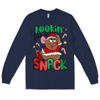 Navy lookin' like a snack christmas character Long Sleeve Tee - MaliasSmallBusiness