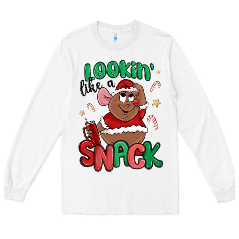 Lookin' Like A Snack Christmas Character Long Sleeve Tee by MaliasSmallBusiness | Teevron