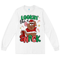 White lookin' like a snack christmas character Long Sleeve Tee - MaliasSmallBusiness