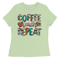 Matcha coffee teach repeat Ladies Tee - HRA Design Shop