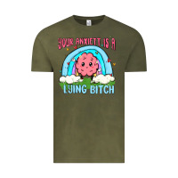 Vintage Olive your anxıett is a lying bitch malia Vintage Tee - MaliasSmallBusiness