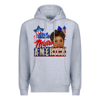 Heather Grey little mister america black boy Premium Hoodie - CowGirlArtShop