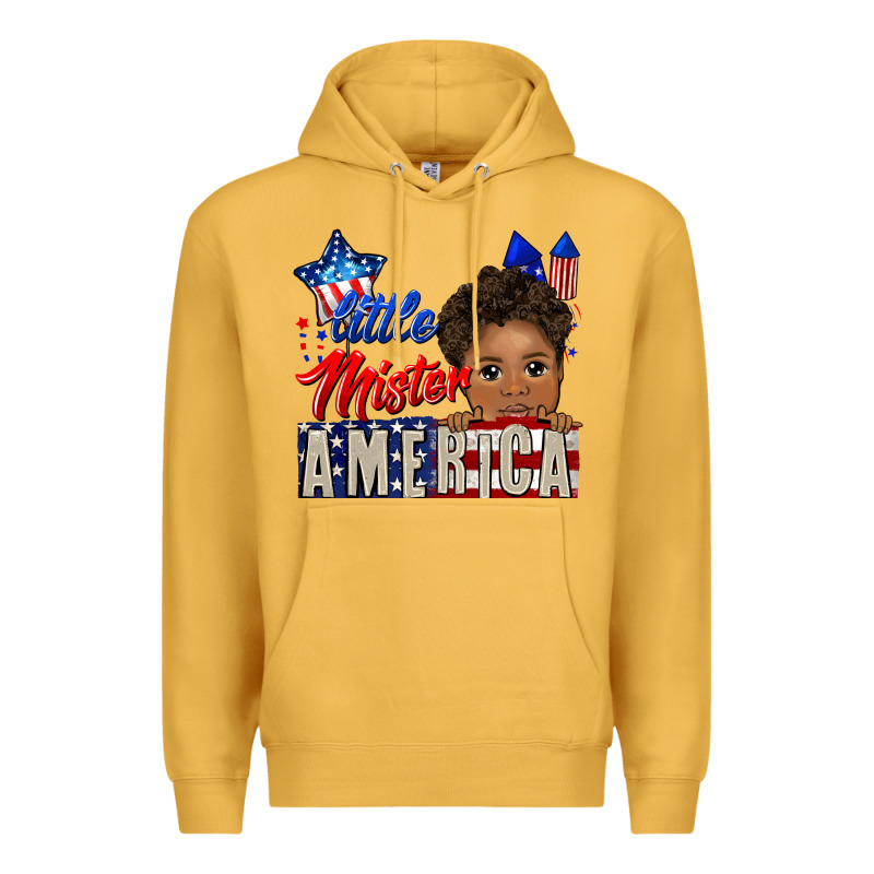 Little Mister America Black Boy Premium Hoodie by CowGirlArtShop | Teevron