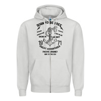 Dove Grey Born To Be Free Sea Zipper Hoodie - Bettercallsaul