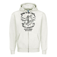 Oatmeal Heather Born To Be Free Sea Zipper Hoodie - Bettercallsaul