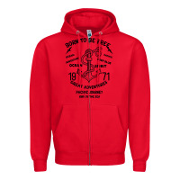 Red Born To Be Free Sea Zipper Hoodie - Bettercallsaul