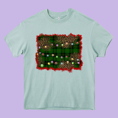Christmas Green Plaid Background Heavy Core Tee Designed By Barkaloodesign