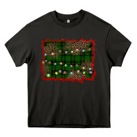Asphalt christmas green plaid background Heavy Core Tee - BarkalooDesign