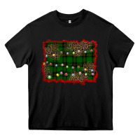 Black christmas green plaid background Heavy Core Tee - BarkalooDesign