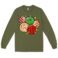Army Green merry christmas tree ball Long Sleeve Tee - MaliasSmallBusiness
