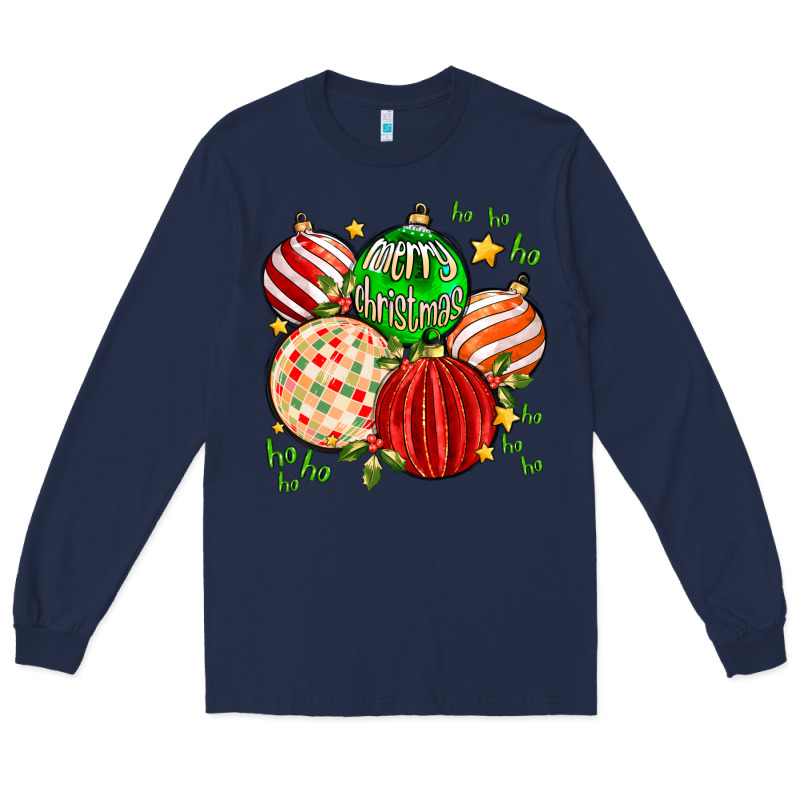 Merry Christmas Tree Ball Long Sleeve Tee by MaliasSmallBusiness | Teevron