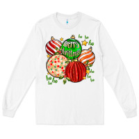 White merry christmas tree ball Long Sleeve Tee - MaliasSmallBusiness