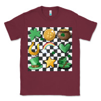 Burgundy checker board lucky charms Classic Tee - MaliasSmallBusiness