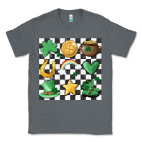 Charcoal Heather checker board lucky charms Classic Tee - MaliasSmallBusiness