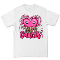White hey cancer with middle fingers Premium Tee - AdoDesignShop