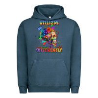 Pigment Midnight Navy Autism seeing in the world differently Urban Hoodie - FaDigitalArtStudio