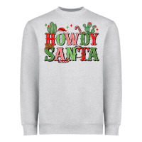 Heather Grey howdy santa Heavyweight Sweatshirt - MaliasSmallBusiness