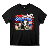 Black red white moo Heavy Core Tee - AdoDesignShop