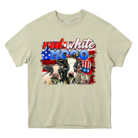 Mossy red white moo Heavy Core Tee - AdoDesignShop