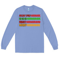 Colony Blue holiday spirit hohoho bright merry Long Sleeve Tee - MaliasSmallBusiness