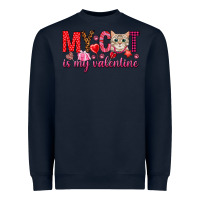Navy my cat is my valentine Heavyweight Sweatshirt - NancyCooperArtShop