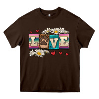 Chocolate Brown love dog Heavy Core Tee - AdoDesignShop