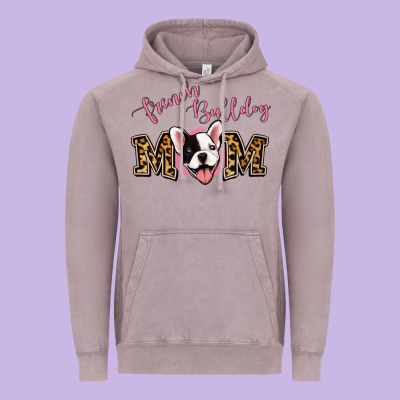 French Bulldog Mom Vintage Hoodie Designed By Jasminsmagicworld