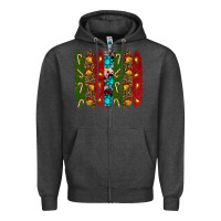 Charcoal Heather christmas brushstrokes Zipper Hoodie - RanaPortraitStore