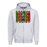 Heather Grey christmas brushstrokes Zipper Hoodie - RanaPortraitStore