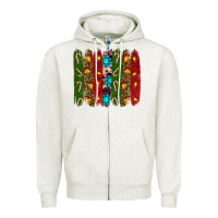 Oatmeal Heather christmas brushstrokes Zipper Hoodie - RanaPortraitStore