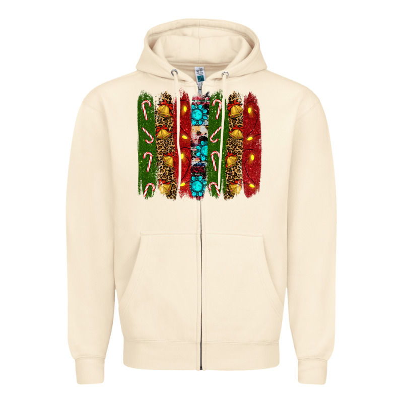 Christmas Brushstrokes Zipper Hoodie by RanaPortraitStore | Teevron