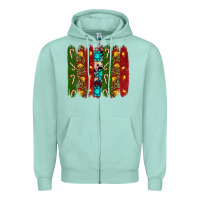 Seafoam christmas brushstrokes Zipper Hoodie - RanaPortraitStore
