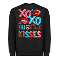 Black xo xo hugs and kisses Heavyweight Sweatshirt - NancyCooperArtShop