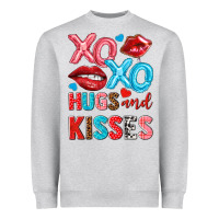 Heather Grey xo xo hugs and kisses Heavyweight Sweatshirt - NancyCooperArtShop