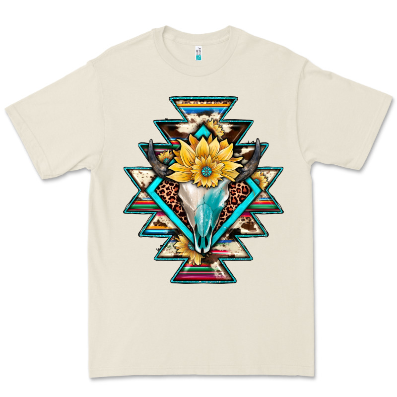 Cowhide Leopard Bull Skull Aztec Premium Tee by JahusDesignShop | Teevron